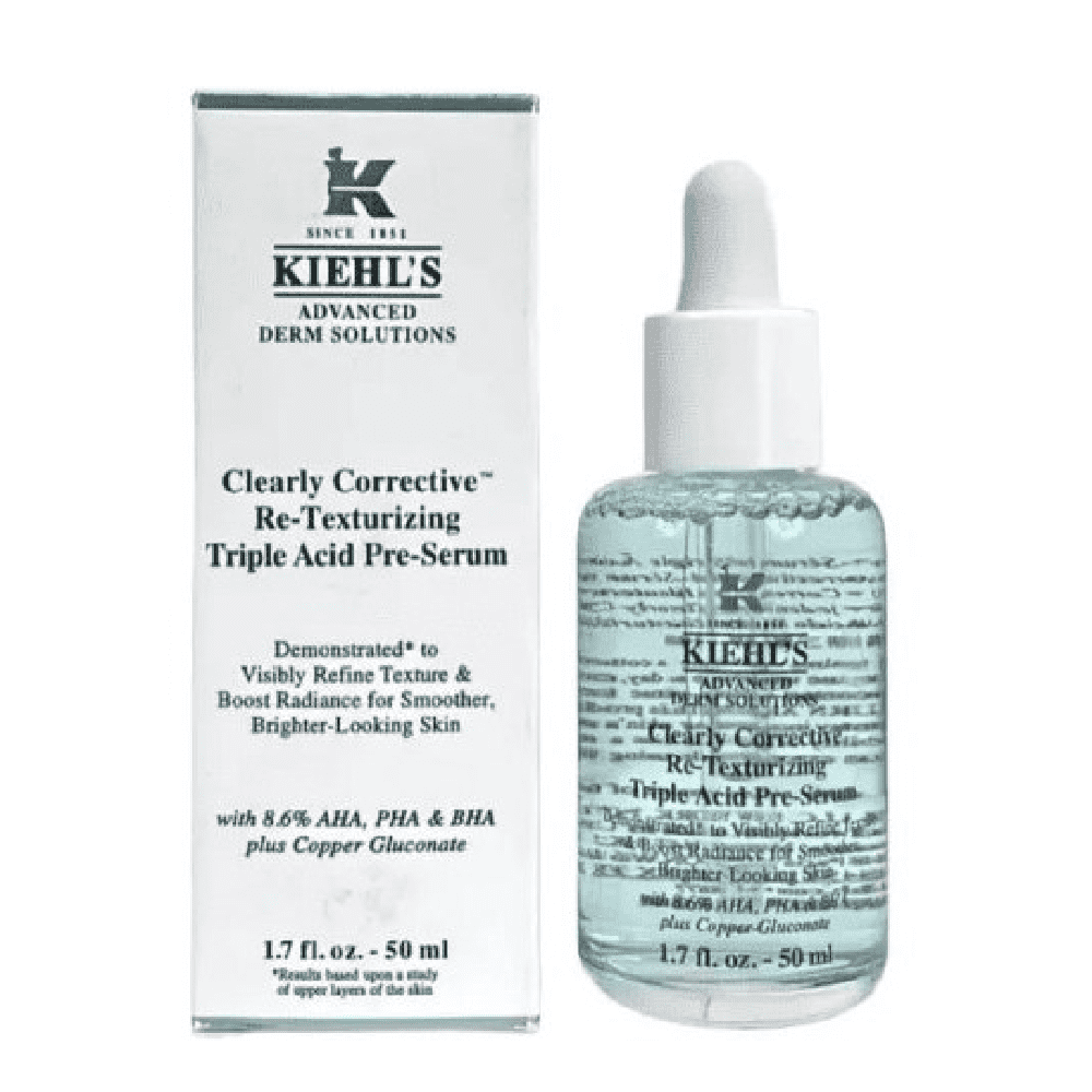 61 سرم لایهبردار روشن کننده و ضد چروک کیهلز امریکا KIEHL’s Clearly Corrective Re-Texturizing Triple Acid pre-serum - Image 1